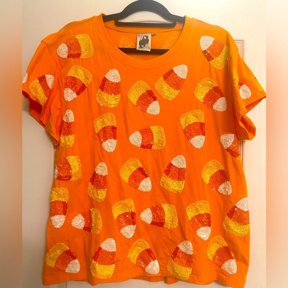 Queen of Sparkles Orange Candy Corn Tee